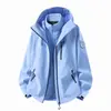 Chaqueta de montaña tres en uno para hombre, cortavientos e impermeable, con forro polar, conjunto de dos piezas desmontable cálido para otoño e invierno para mujer