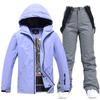 Traje blanco de invierno para hombre y mujer, ideal para snowboard, esquí y snowboard en pareja.