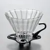 Suministros del Fabricante Embudo de Vidrio Grueso Hecho a Mano para Café V60 Taza de Filtro de Goteo Filtro de Café de Vidrio Rayado