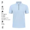 Polos de Seda de Hielo de Alta Gama con Cremallera, Ropa de Trabajo a Medida de Manga Corta con Cuello para Empresas con Impresión de Logo, Camisetas de Negocios en Venta