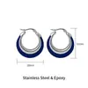 Brincos de Gota de Óleo Franceses Justop Aço Inoxidável Brincos Azul Klein Brincos Vazados Brincos Ins Personalizados