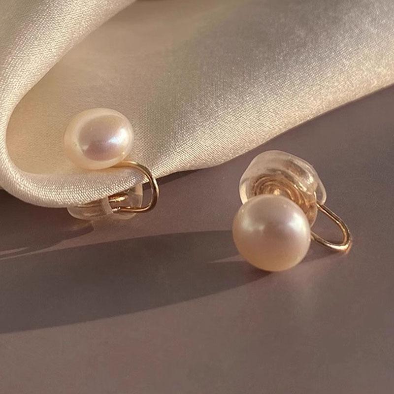 天然淡水珍珠耳钉新款简约百搭轻奢高级感空姐耳夹92