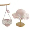 Sombrero de Paja de Dibujos Animados Lindo con Lazo para Niñas, Protección Solar, Protección UV, Combinación Padre-Hijo