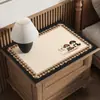 Alfombrilla protectora para mesita de noche estilo francés, sensación de lujo ligero y alta gama, a prueba de polvo e impermeable, alfombrilla con cubierta de cuero para lavadora, alfombrilla para encimera de cocina y mesa del hogar