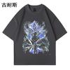 Comercio exterior deseo camiseta de algodón americano de manga corta verano estilo hip-hop callejero guapo letras manga media estación independiente venta al por mayor