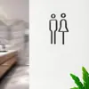 Letrero acrílico para puerta de baño de hombres y mujeres, placa de puerta personalizada para inodoro, letrero de baño, letrero, pegamento trasero