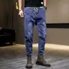 Pantalones Cargo Jogger de Mezclilla Modernos para Hombre para Primavera y Otoño, Corte Holgado, Pantalones Largos Casuales Estilo Americano