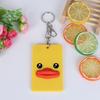 Porta credencial de estudiante de transporte público creativo, soporte para tarjetas bancarias de acrílico suave estéreo 3D, venta al por mayor, diseño personalizado de dibujos animados