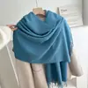 Novo Cachecol de Franjas de Cor Sólida para Homens e Mulheres, Xale Espesso Versátil de Outono e Inverno de Alta Qualidade, Aquecedor de Pescoço da Moda em Faux Cashmere em Estoque