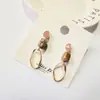 Nuevos Pendientes Geométricos de Moda, Simples, Versátiles, Personalizados, Chapados en Oro Real, Aguja de Plata Real 925, Estilo Coreano Popular, para Mujer
