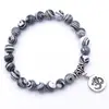 Pulseira de Pedra Vulcânica Moda Transfronteiriça Europeia e Americana Pulseira com Pingente de Estrela do Mar Pedra Natural Onda Lótus Yoga Amazônia