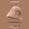 Nuevo sombrero de pescador de piel de conejo para mujer, otoño e invierno, combina con todo, pequeño sombrero de cubo, estilo coreano, cálido, estilo occidental, que cubre la cara.