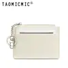 Cartera de Monedas con Patrón de Lona Ultra Delgada Transfronteriza Llavero con Tirador de Una Palabra Funda Protectora de Identificación Portatarjetas con Múltiples Ranuras para Tarjetas