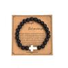 Amazon Novo Bracelete Cruz 8mm Pó Zebra Elástico Contas Bracelete para Homens e Mulheres Cartão Presente Bracelete Lote