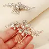 Acessórios de Cabeça Europeus e Americanos para Noivas, Pentes de Cabelo de Casamento Modernos e de Alta Qualidade, Strass Super Brilhantes, Pentes Simples para Cabelo para Mulheres