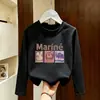 Linda camiseta de manga larga para niñas, nueva de 2026, elegante y dulce para primavera y otoño, top de algodón puro estilo coreano para niños