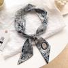 Bufanda de Seda de 26 Letras Banda para el Cabello para Mujer Super Hermosa Elegante Corea del Sur Decorativa Bufanda Pequeña Corbata Cinta para Bolsa Combinable