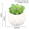 Suculenta Planta Taça de Diamante Bonsai Decoração Casa Escritório Es1178-4 Paisagem em Microfibra Aveludada Mini Alta Simulação
