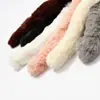 Bufanda Estrecha de Piel de Conejo Rex Estilo Coreano para Mujer Otoño e Invierno Estudiante Versátil Harajuku Bufanda de Felpa Piel Sintética Cuello Largo