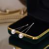 Pendientes de cadena de perlas de plata Jufeng S925, nuevos pendientes de personalidad simple, pendientes de diseño de temperamento de moda, pendientes con sentido del humor.