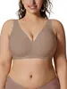 Sujetador cruzado de Amazon sin costuras, cuello en V, talla grande, estampado de leopardo, sin varillas, con efecto push-up y elevación, hecho de tela de seda helada, para mujer