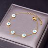 Pulsera ojo mágico de acero de titanio transfronteriza que no se decolora para mujer, simple, joker, nueva de verano, pulsera redonda de mariposa, lote directo de fábrica