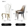 Mesa de comedor de mármol nórdico post-moderna de lujo ligero simple para apartamento pequeño combinación de mesa y silla de comedor redonda de acero inoxidable chapado en oro