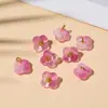 Colgante Encanto Botón Flor de Cuatro Pétalos de Vidrio Transparente Hecho a Mano DIY Pulsera Collar Accesorios de Joyería Materiales Venta al por Mayor