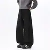 Calça Jogger Pesada Americana com Barra Curva para Homem Verão Nova Solta Casual Perna Larga Longa Tendência Japonesa ins
