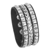 Conjunto de Pulseiras Punk Europeias e Americanas Transfronteiriças Sexy com Rebites Conjunto de 3 Peças Pulseira de Casal em Couro PU Pulseira Acessórios Femininos