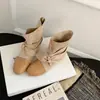 Botines estilo francés, suaves, con lazo tipo patchwork para mujer, nueva colección otoño/invierno 2026, punta redonda, diseño retro, con correas, efecto adelgazante, botines de moda