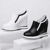 Sapatos Casuais Femininos de Salto Ultra Alto 12cm, Novo Estilo Outono, Sola Grossa, Aumento Oculto de Altura, Scarpins de Corte Profundo