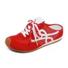 Estilo Deportivo Casual Sin Cordones Alemana de Entrenamiento Media Zapatilla de Casa para Mujer Ropa Exterior Primavera Verano Cómoda Persona Perezosa Forrest Gump Zapatilla Cerrada Aumenta Altura