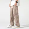 Calças guarda-chuva americanas masculinas primavera e outono retas workwear pesado secagem rápida calças de combate marca de moda High Street casuais pantalonas