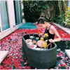 Bandeja Flutuante de Água de Rattan Bali Vietnã Cesta de Café da Manhã Pousada Hotel Villa Piscina Prato Redondo para Frutas