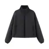 ZA comercio exterior transfronterizo artículo popular de ropa para mujer otoño e invierno 2026 nuevo moda europea y americana repelente al agua acolchada simple color liso chaqueta de algodón para mujer