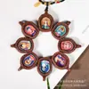 Cuerda Colgante Estilo Xizang Cáscara de Cuero Borrable Pintada a Mano Tangka Kazaki Ram Tangka Benmingfo Estilo Étnico Cuerda de Collar Retro