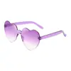 Nuevas Gafas de Sol Sin Marco con Forma de Corazón Estilo Coreano para Niñas, Disponibles en Múltiples Colores, Perfectas para Fotos de Vacaciones y Atuendos Llamativos