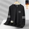 Moletom Masculino Gola Redonda Estampado Outono e Inverno Novo Solto de Veludo Manga Longa Pulôver Moda Casual Versátil Camisa Base Tendência Masculino