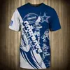 Camiseta de Rugby Transfronteriza para Hombre Verano Juvenil Holgada Estampado Digital 3D Cuello Redondo Mangas Cortas para Hombre