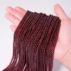 Cuentas redondas de granate natural, piezas largas semiacabadas, granate rojo vino DIY cuentas sueltas de cristal, accesorios para joyería de cuentas redondas