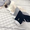 Calcetines Casuales Lisos Estilo Japonés Conejo Piffy Hilo de Algodón Calcetines para Mujer Estilo Mori Plegados Boca de Burbuja Calcetines de Algodón Lisos Casuales Elegantes para Mujer