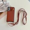 Adecuado para funda de teléfono iPhone 16, espejo de maquillaje, patrón de lichi, funda de tarjeta diagonal 14promax, funda de cuero Apple 15plus