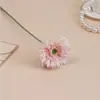 Flor artificial crisântemo único escovado flor de seda simples e fresca arranjo de flores com gérbera decoração de casa crisântemo escovado