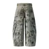 Jeans de Mezclilla Rasgada de Alta Resistencia para Hombre, Nuevo Estilo de Primavera, Corte Holgado, Estilo Wasteland, Pantalones Casuales de Luna para Mujer, Modernos