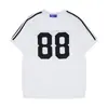 Camiseta de Malla Transpirable de Manga Corta Estilo High Street Americano para Hombres y Mujeres, Nuevo Top Deportivo Holgado de Manga Media de Verano