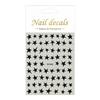 Calcomanías para Uñas de Estrella de Cinco Puntas de Celebridad de Internet Clásico Blanco y Negro Color Puro Recortadas Calcomanías de Estrella Decoración de Uñas DIY con Dorso Adhesivo