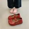 Zapatos Mary Jane retro cómodos de suela blanda para mujer, nueva colección otoño 2026, zapatos casuales versátiles de punta poco profunda con diseño de una sola correa