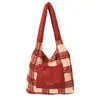 Bolso Tote de Lana Nuevo Otoño e Invierno, Gran Capacidad, Bolso Versátil para Viajes Diarios para Mujer, Bolso Cruzado, Bolso de Alta Gama Estilo Coreano para Mujer