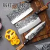 Juego de Cuchillos con Patrón de Martillo Forjado Yangjiang para Uso en Cocina Doméstica, Cuchillo Afilado de Acero Inoxidable, Cuchillo para Rebanar, Juego de Tres Piezas
